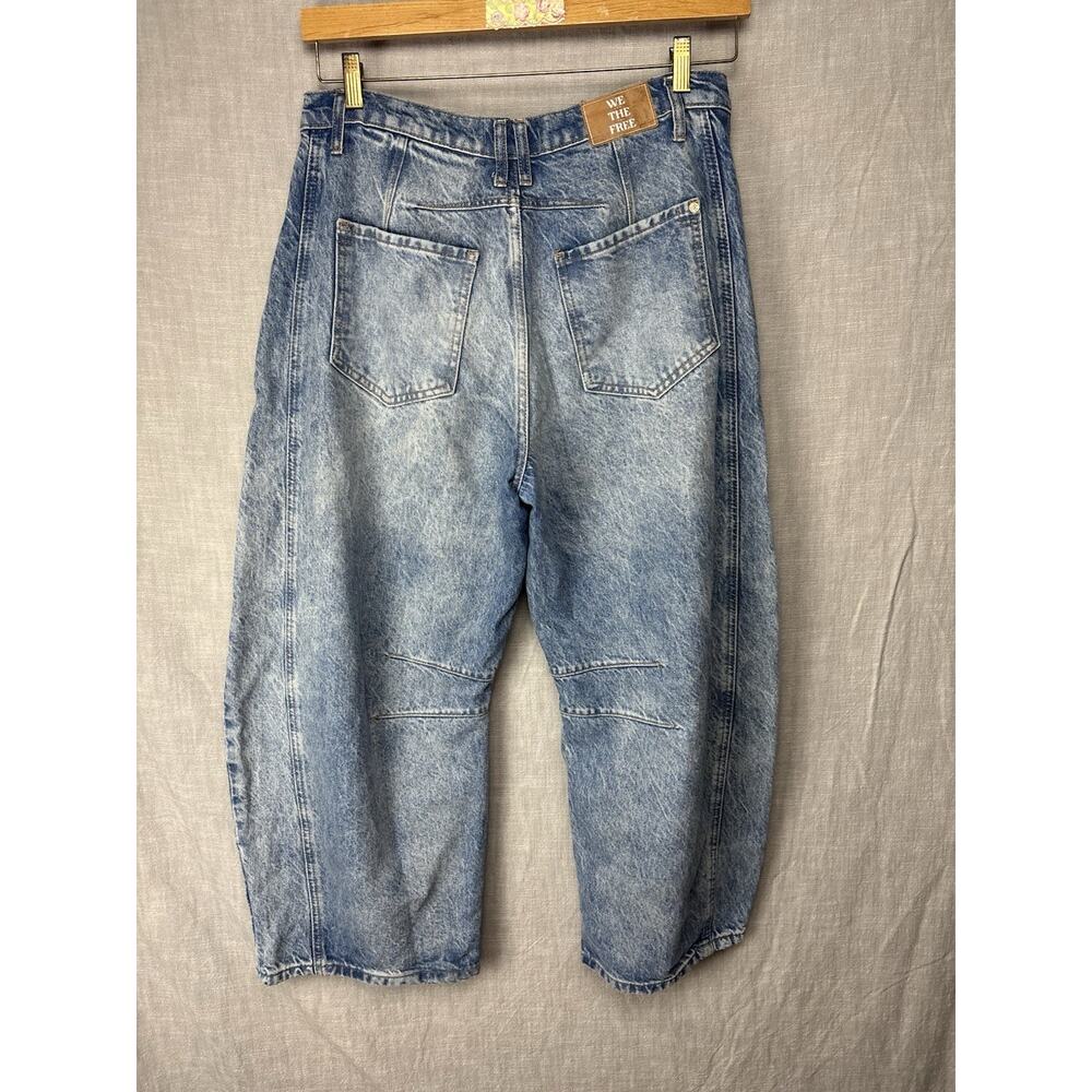 We The Free Light Blue Wide Leg Cropped Barrel Jeans - Picture 5 of 10